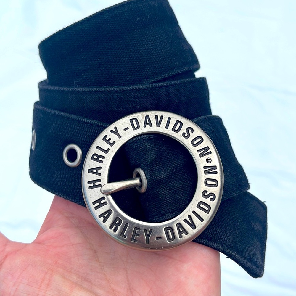 Harley Davidson vintage black cotton belt